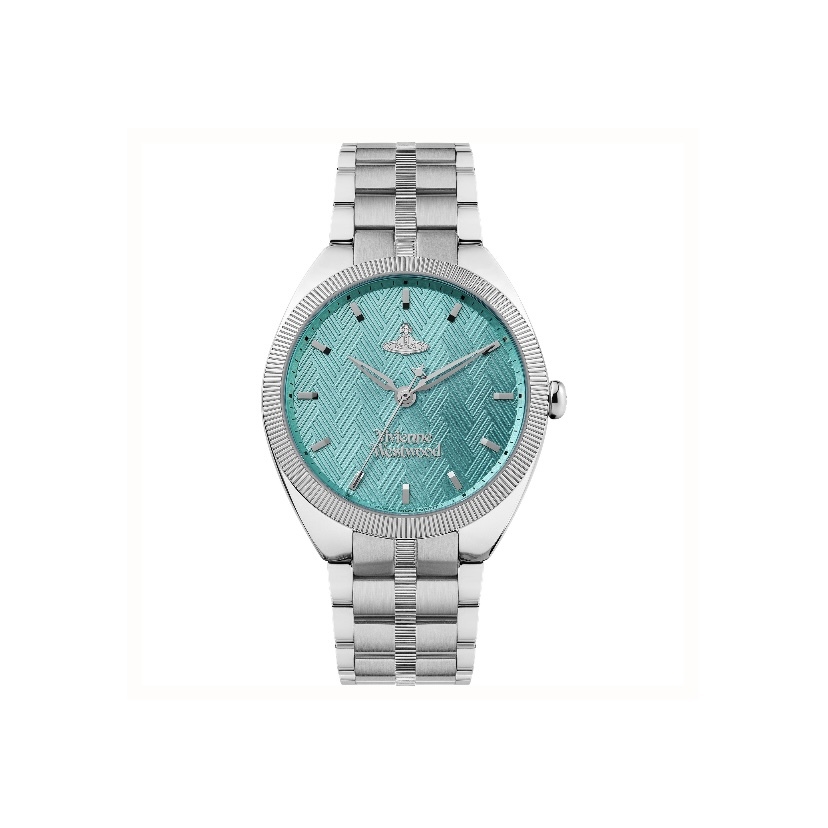 VIVIENNE WESTWOOD 手錶 37mm 腕錶 土星元素 浮雕 藍色錶盤 不鏽鋼 石英機芯