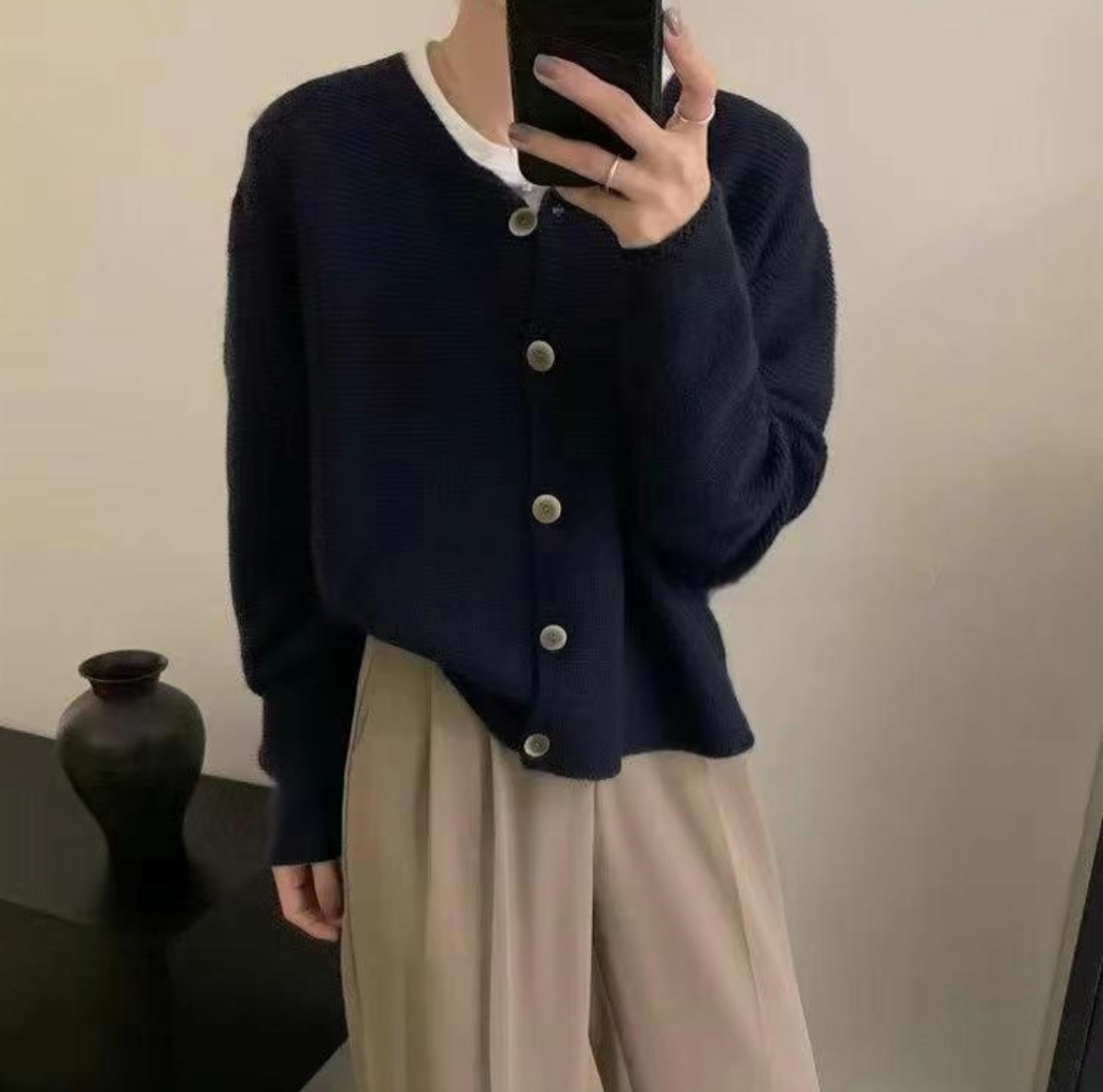 ᴷᴼᴿᴱᴬ 正韓🇰🇷美拉德穿搭高級感圓領針織毛衣外套（三色）