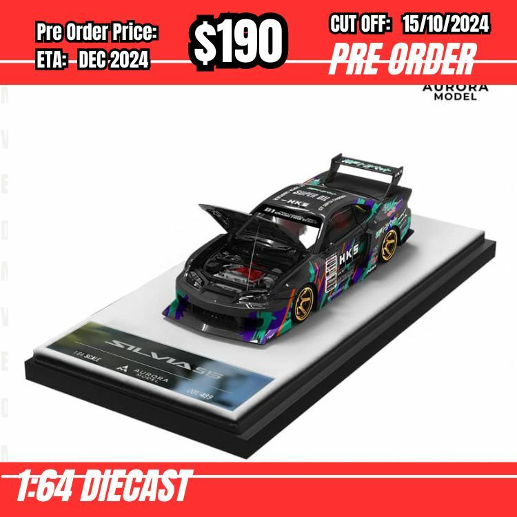 PO-$190 * Time Micro * 1:64 Nissan S15 Silvia LB HKS [OD03/10]