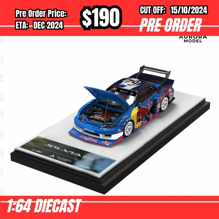 PO-$190 * Time Micro * 1:64 Nissan S15 Silvia LB Red Bull [OD03/10]