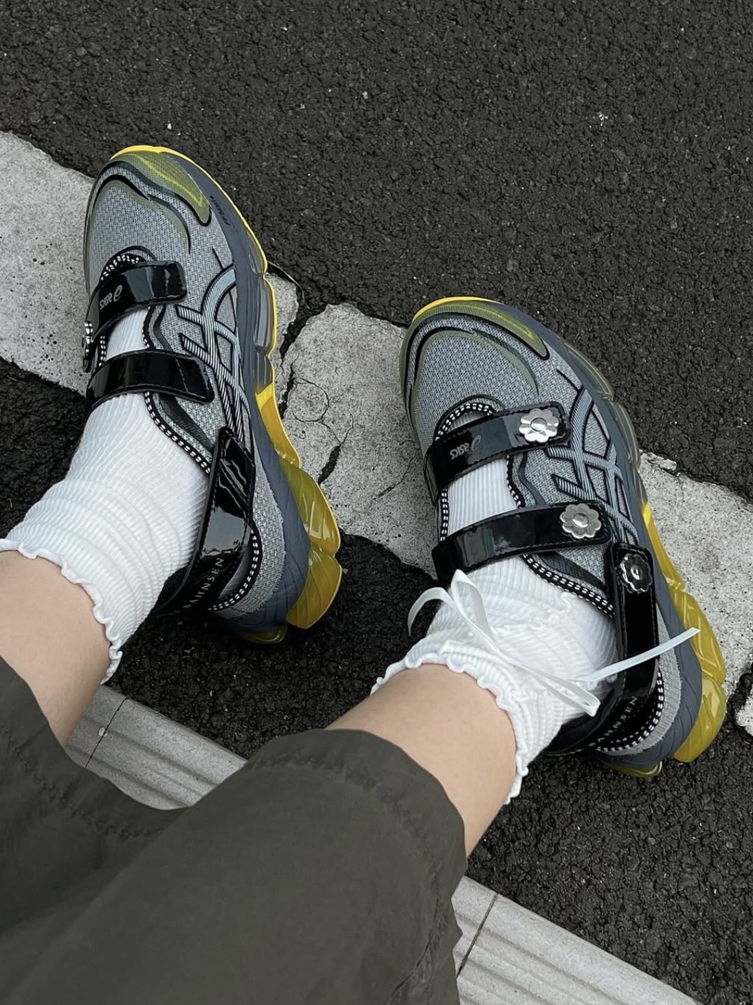 CECILIE BAHNSEN x Asics Gel-Quantum 小花鞋 黃綠色