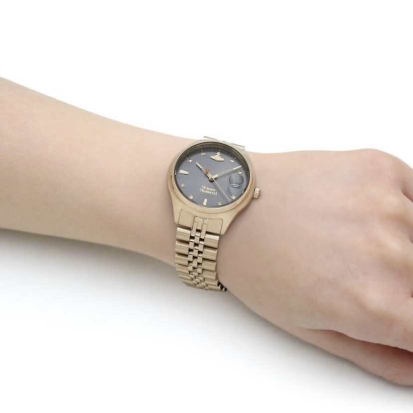 VIVIENNE WESTWOOD 手錶 37mm 腕錶 石英機芯 不鏽鋼表帶 灰色錶盤 50米防水