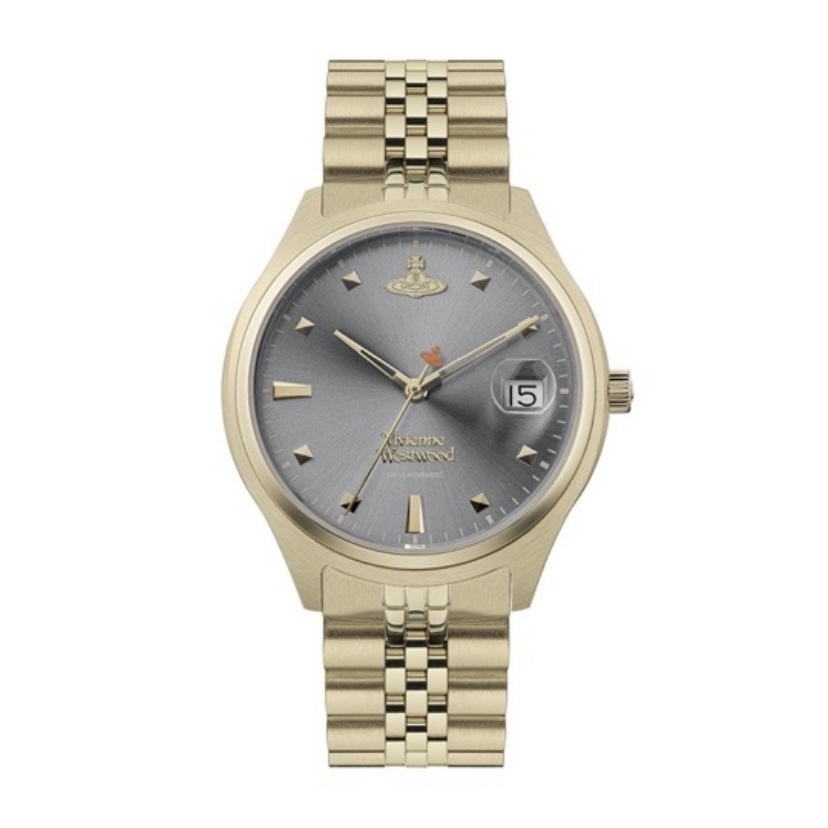 VIVIENNE WESTWOOD 手錶 37mm 腕錶 石英機芯 不鏽鋼表帶 灰色錶盤 50米防水
