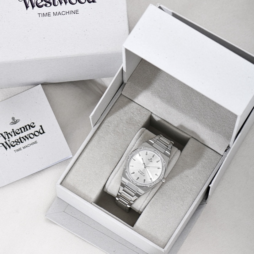 VIVIENNE WESTWOOD 手錶 34mm 腕錶 銀色鑽 八邊形錶盤 石英機芯 銀色錶盤