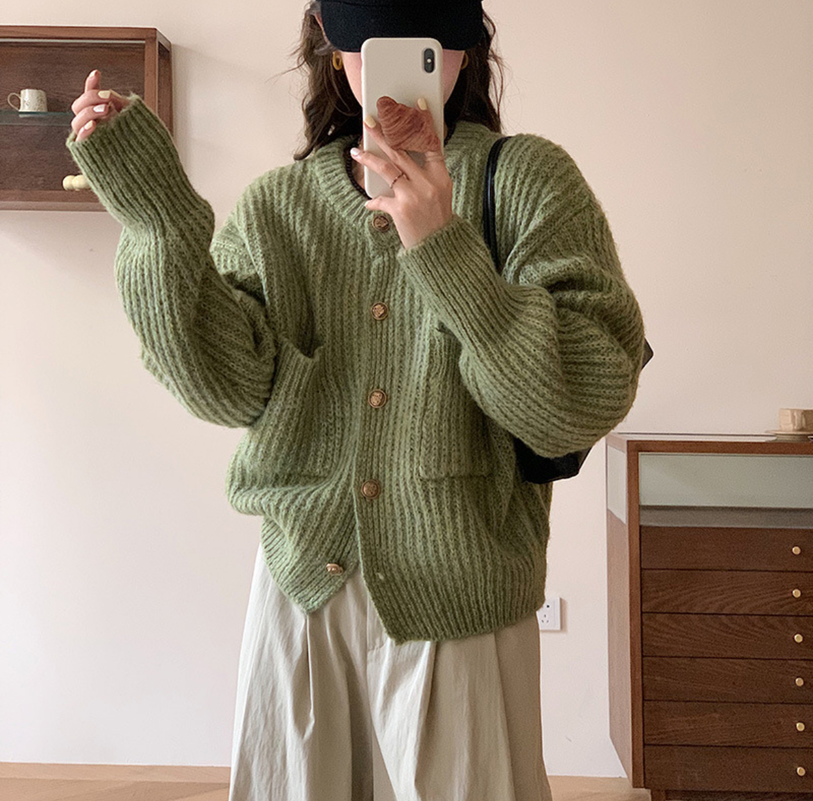 ᴷᴼᴿᴱᴬ 正韓🇰🇷韓系單排扣軟糯慵懶感毛衣外套（四色）