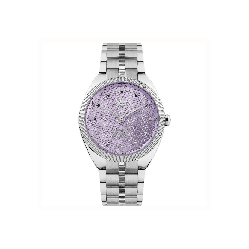 VIVIENNE WESTWOOD 手錶 37mm 腕錶 石英機芯 精鋼不鏽鋼錶帶 紫色錶盤 50米防水