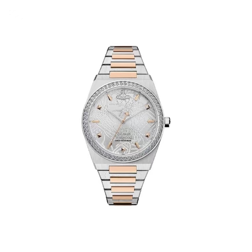 VIVIENNE WESTWOOD 手錶 34mm 腕錶 石英機芯 不鏽鋼錶帶 銀色 50米防水
