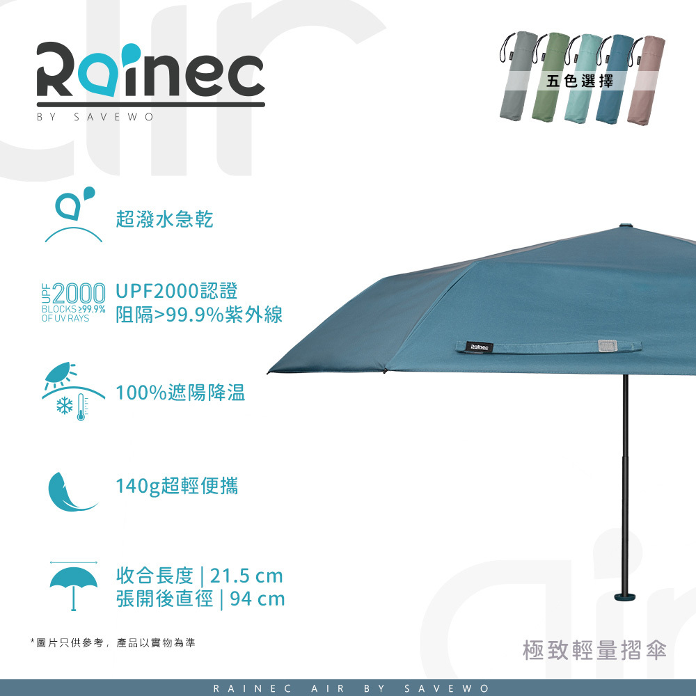 Rainec Air 超輕防曬超潑水摺遮  (Night Sea 夜海)