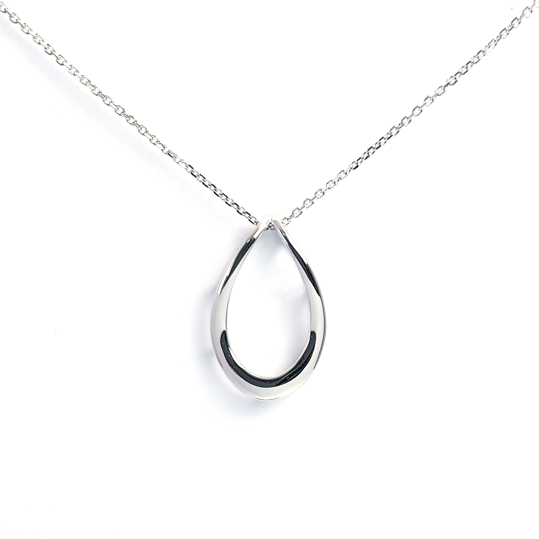 18K白金天然鑽石托帕石頸鏈