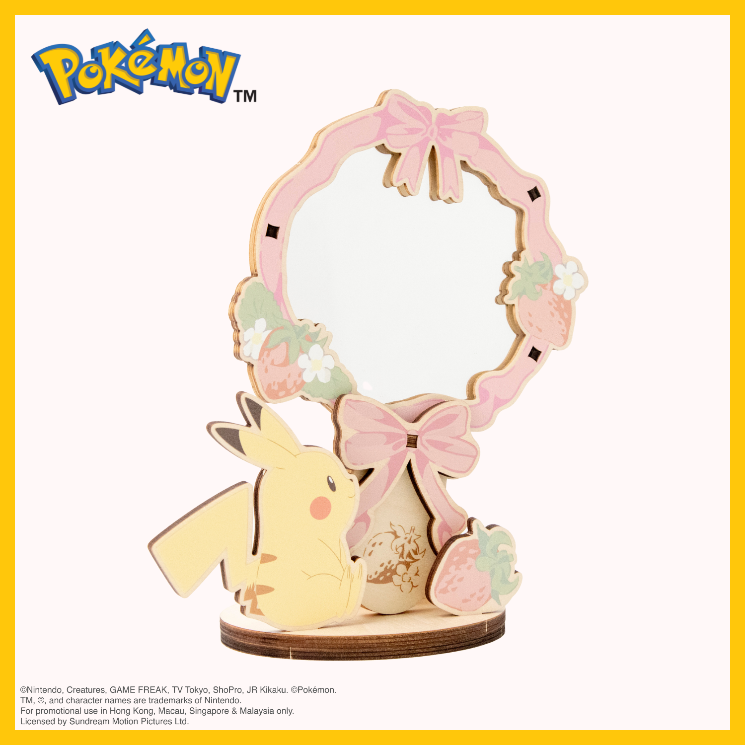 Pokémon Wooden Hand Mirror with Stand - Ribbon