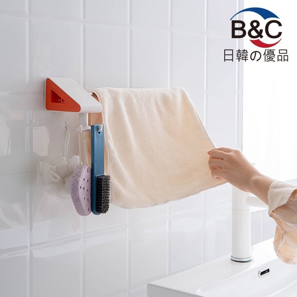 B&C Korea Home Practical Kitchen Punch-Free Wall Hanger Load-bearing Viscose Storage Hanger Paste Wall Rack (B0163)