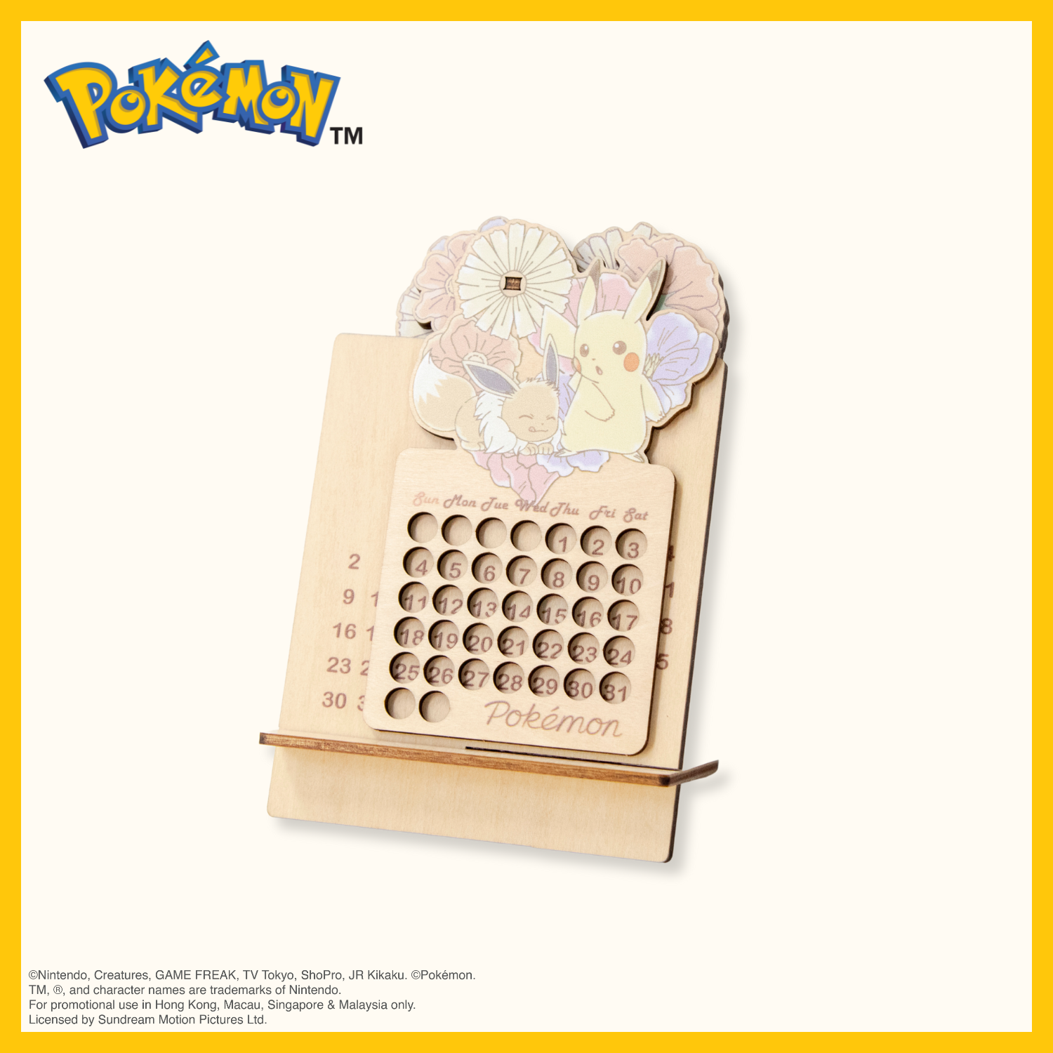 Pokémon Wooden Calender - Flower