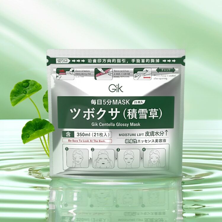 GIK 積雪草潤澤保濕面膜 Centella Glossy Mask 350ml 21pcs
