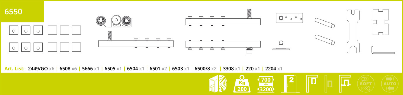 villes 6550/s 雙趟摺配件