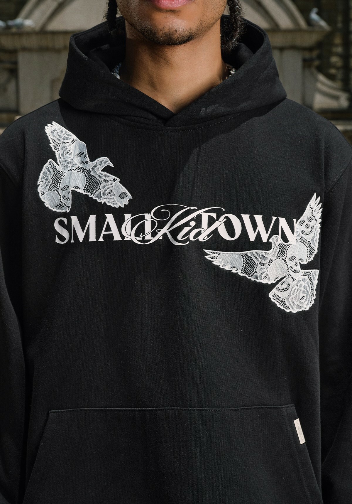 STK SmallTownKid 和平鴿 蕾絲壓印 帽T