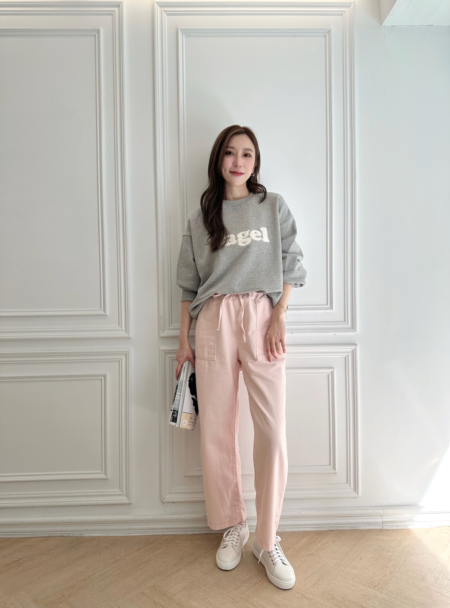 (輕盈可愛)抽繩口袋牛仔褲