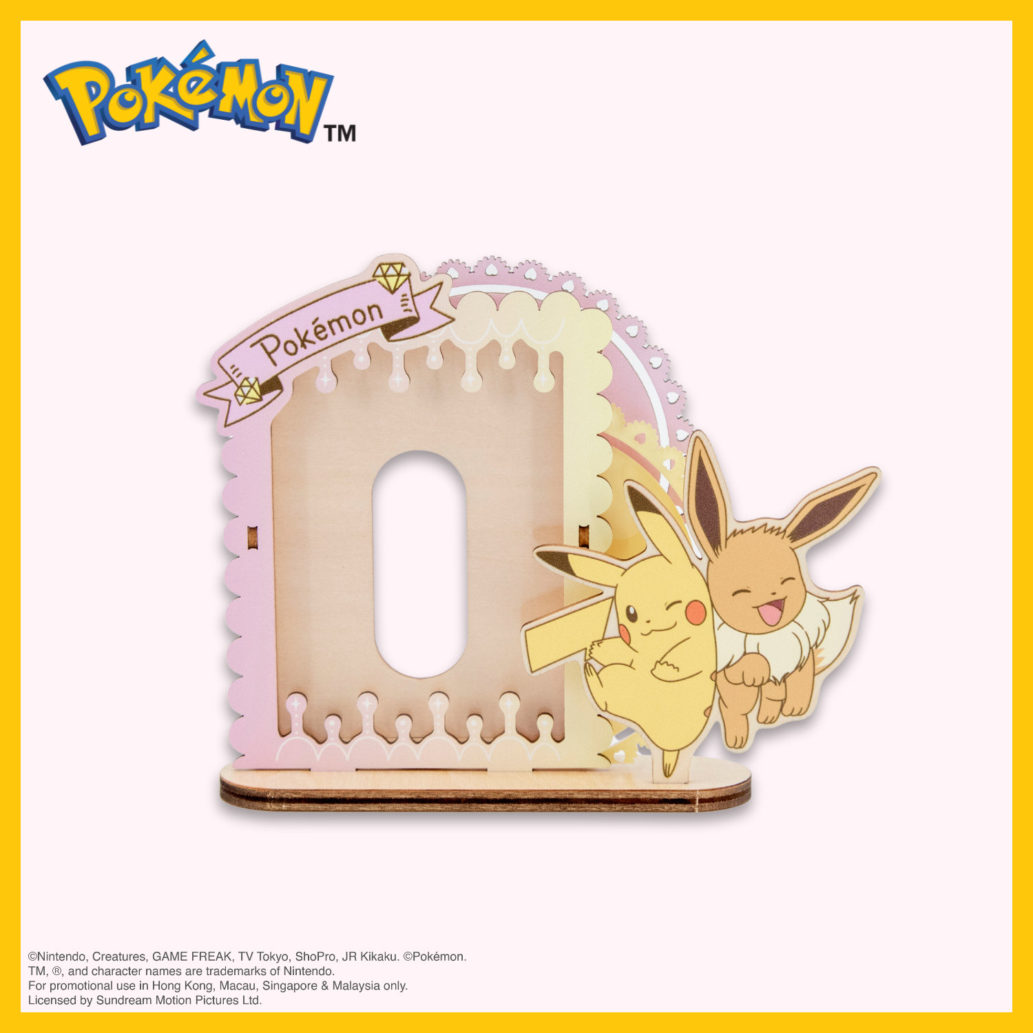 Pokémon 2R Wooden Photoframe - Pikachu & Eevee