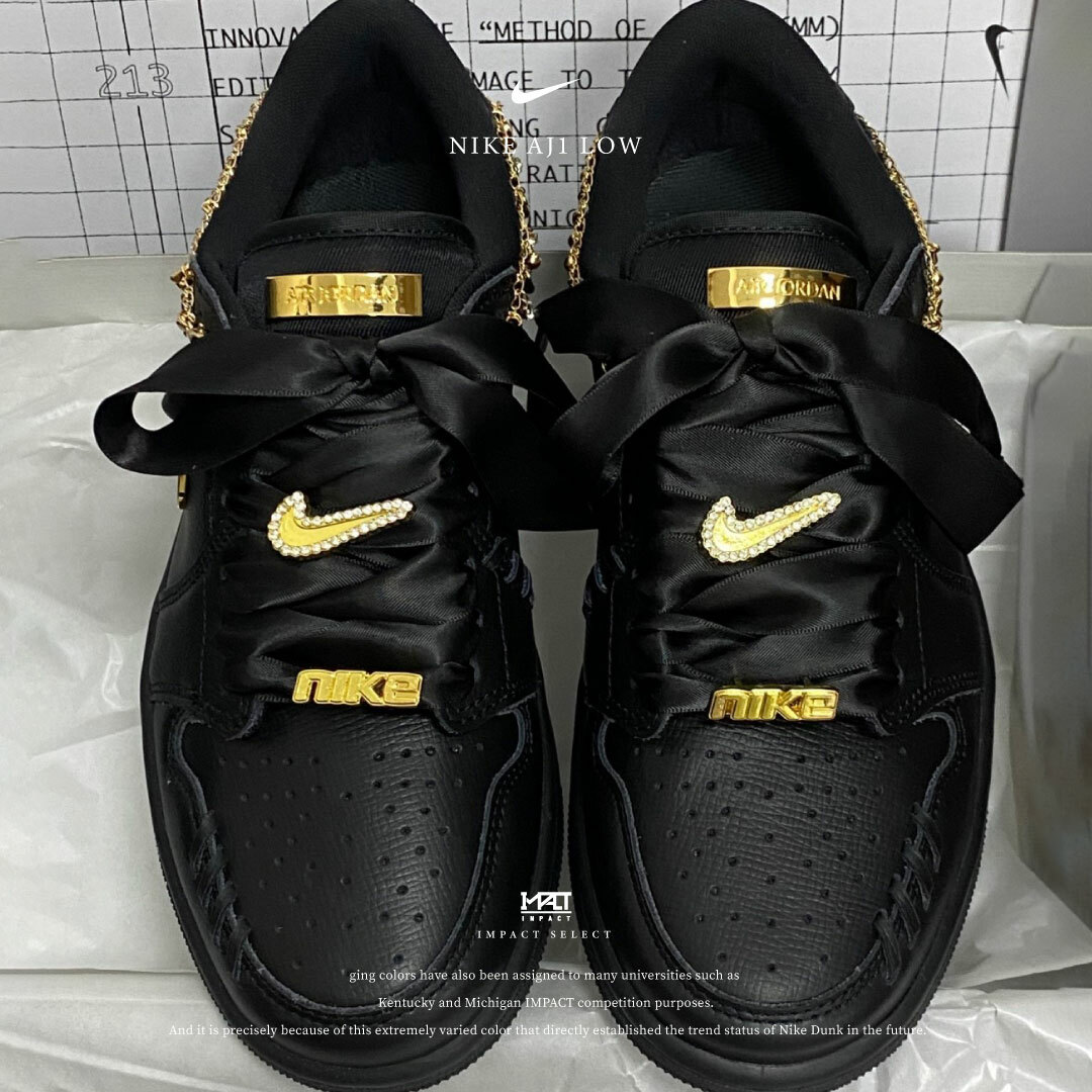 Nike AJ1 MM Low 編織黑金勾 奢貴 FN5032-007