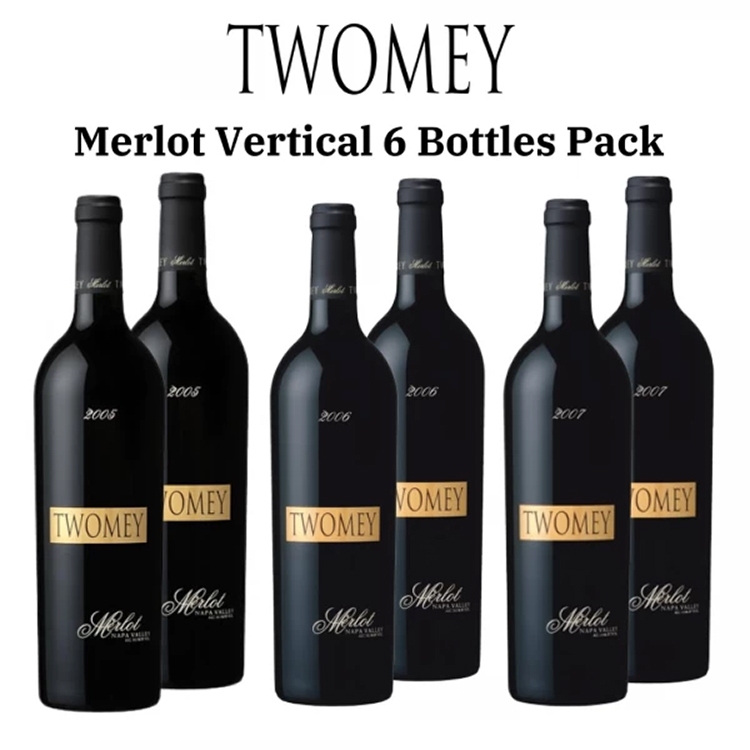 Twomey Merlot Vertical 6 Bottles Pack (2 Btls of 2005,06,07)