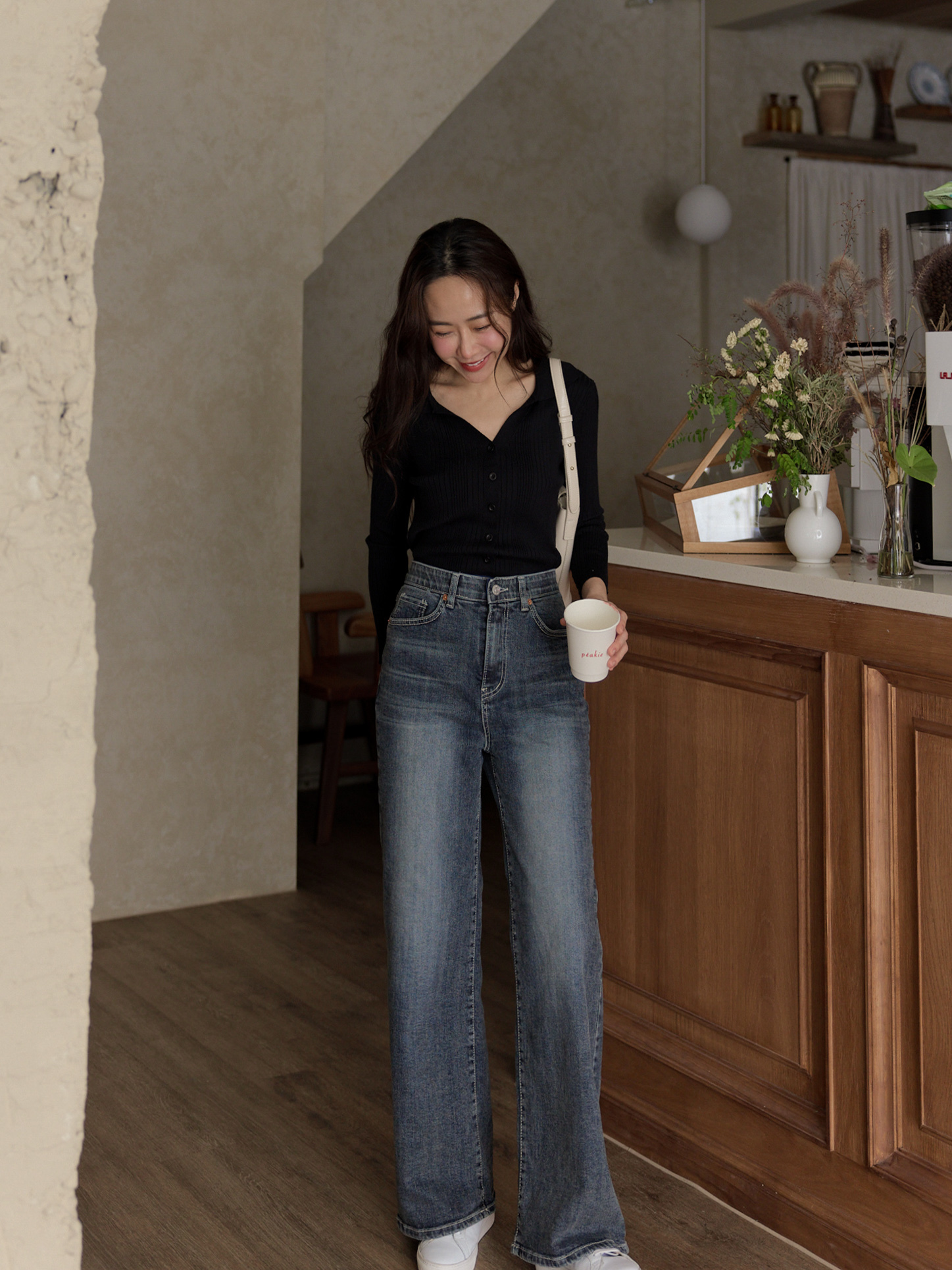 復古極顯瘦牛仔長褲