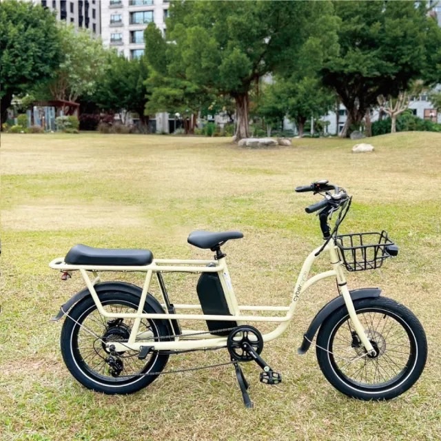 CyberCycle Elephant百變大象 雙電版 150KM 高續航多功能親子電輔車/奶茶色