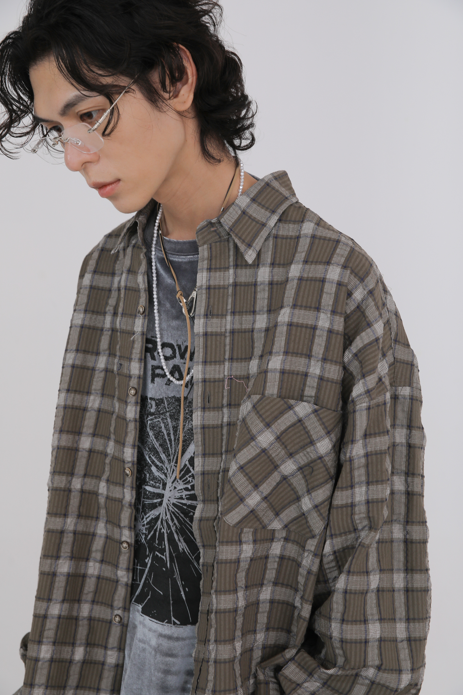 Crinkle Over Check Shirt #襯衫