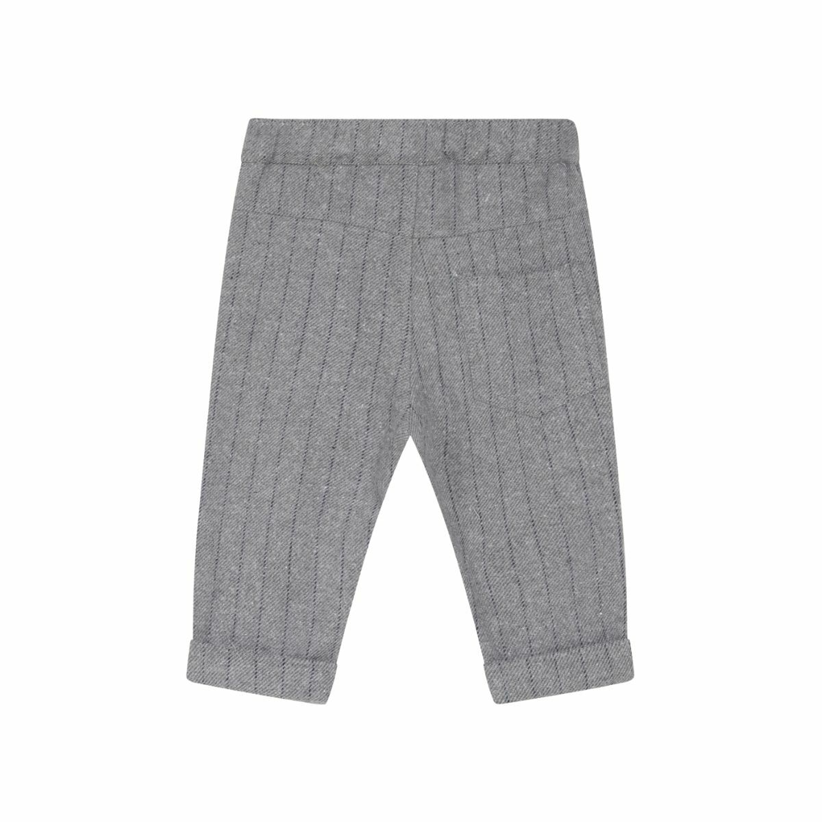 〖 Hust & Claire 〗灰色細紋拉繩寶寶毛呢褲