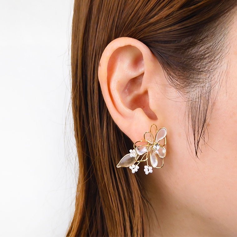 dip art花形耳環 (2way)