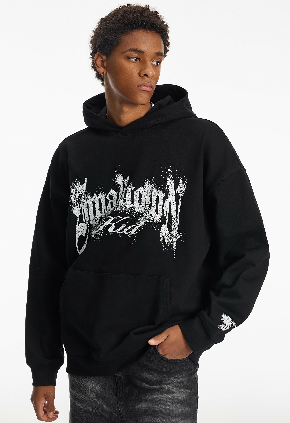 STK SmallTownKid 破碎LOGO 印花 帽T