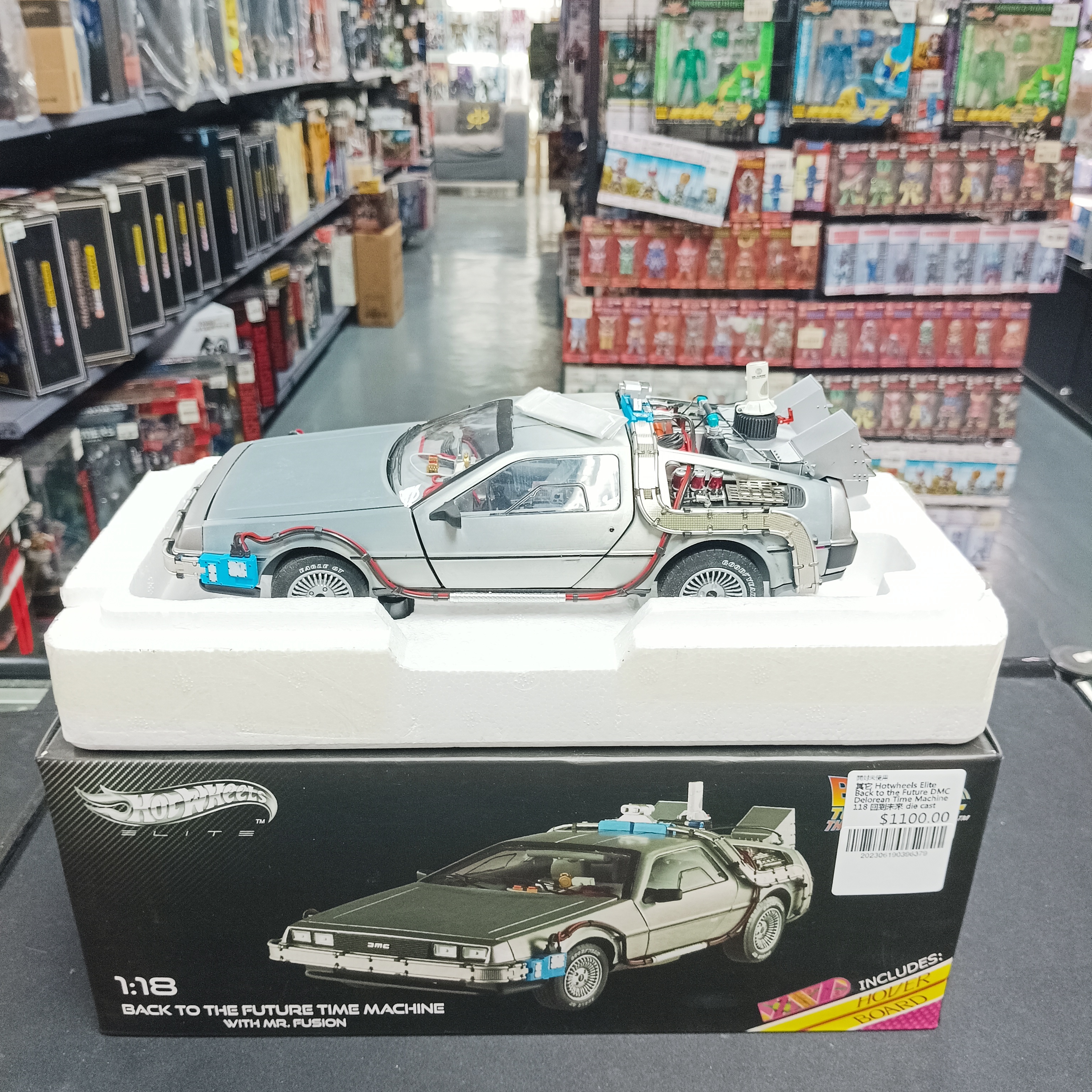 其它 Hotwheels Elite Back to the Future DMC Delorean Time Machine 1:18 回到未來 die cast