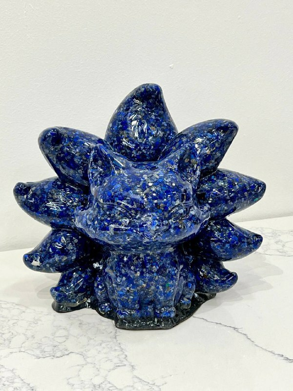 [S] GEMZ & CO MNTF GIANT LAPIS LAZULI NINE TAILED FOX DISPLAY, V178 (V178)