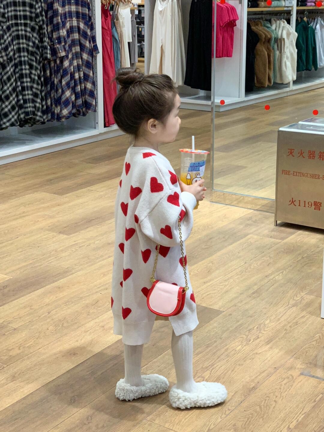 可愛愛心針織洋裝