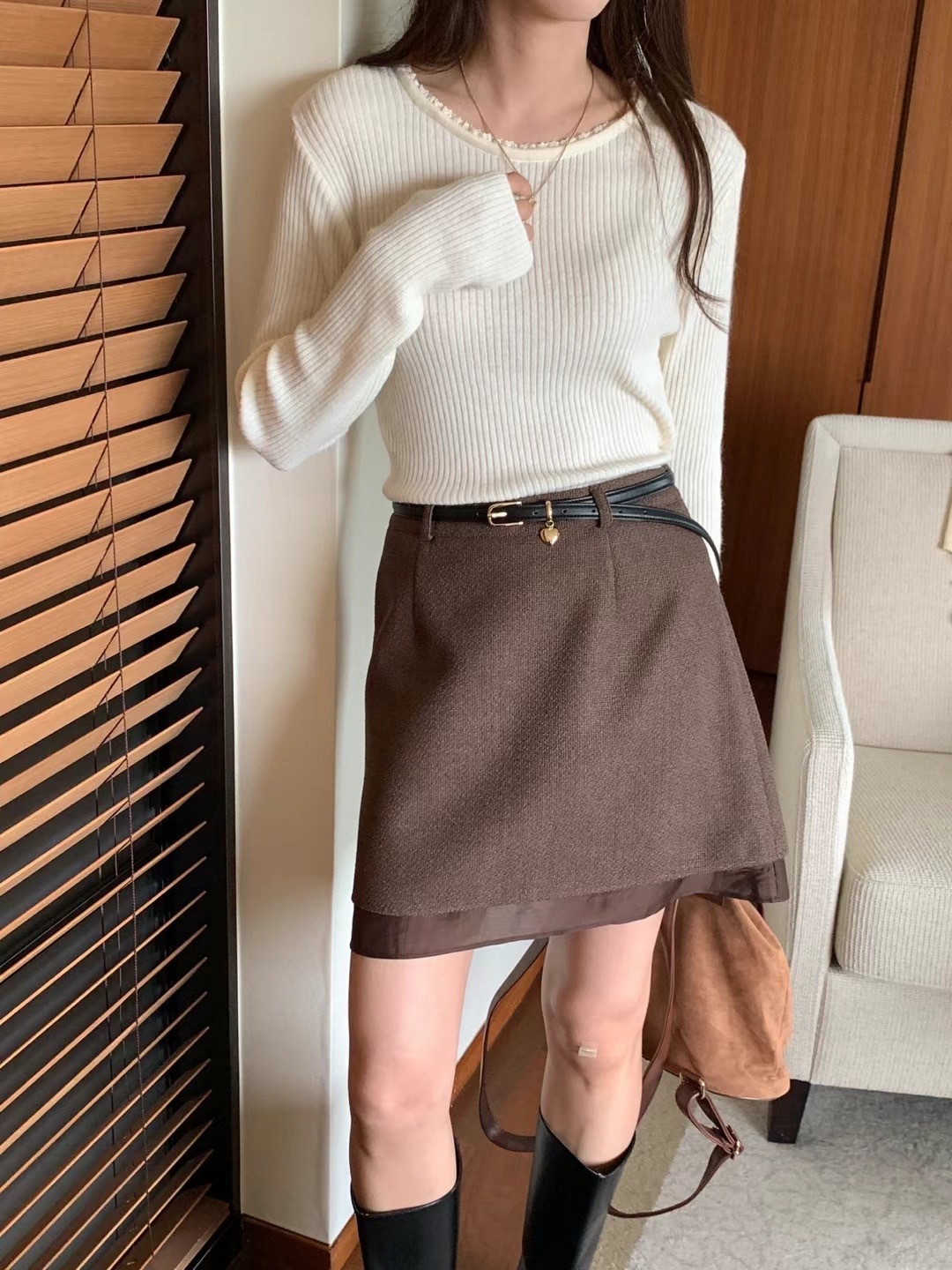 Margaret tweed 2layer skirt