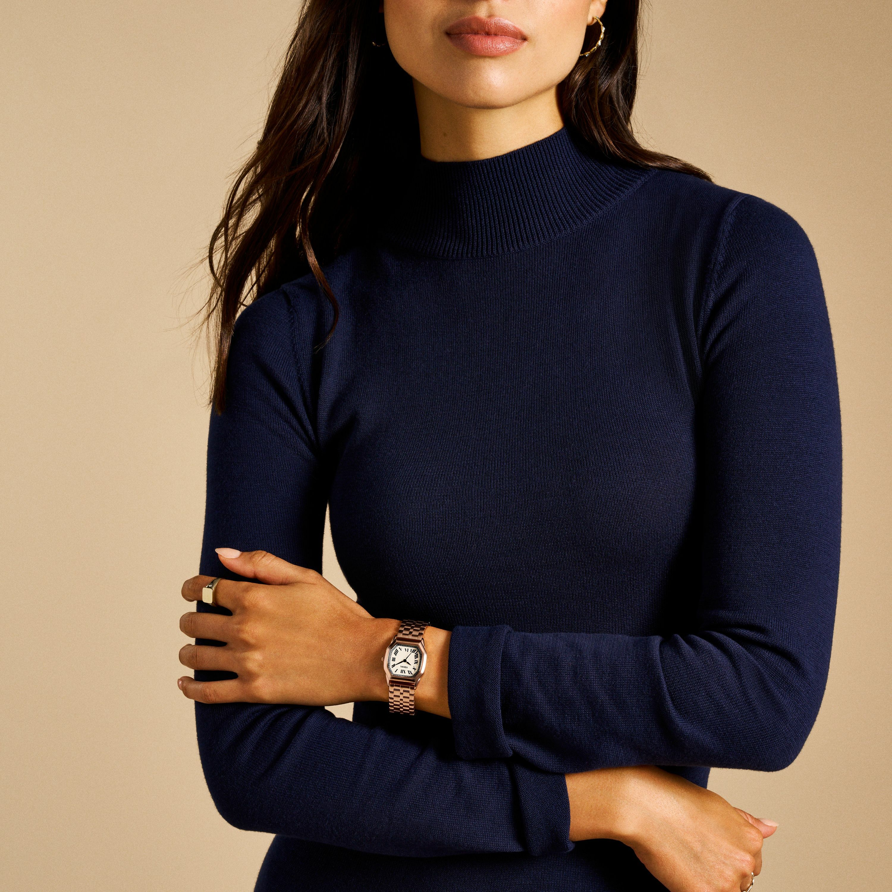 Harlow 永恆八芒復古羅馬數字女錶 玫瑰金色不鏽鋼鍊帶 27MM ES5386