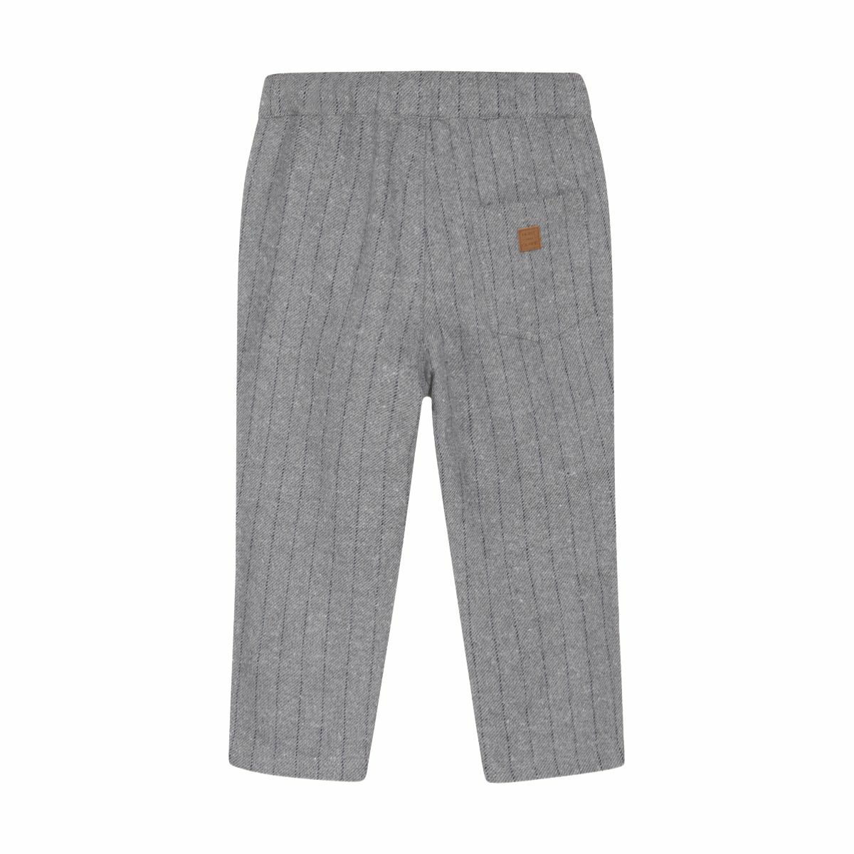 〖 Hust & Claire 〗灰色細紋拉繩毛呢褲