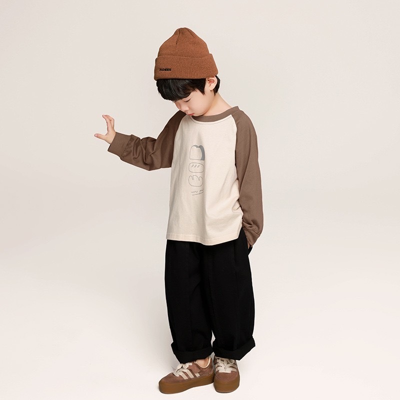 麵包拚色圓領上衣