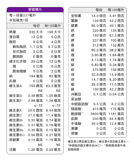 【補體素】鉻100 清甜 糖尿病適用 (管灌適用) 237ml X 24罐