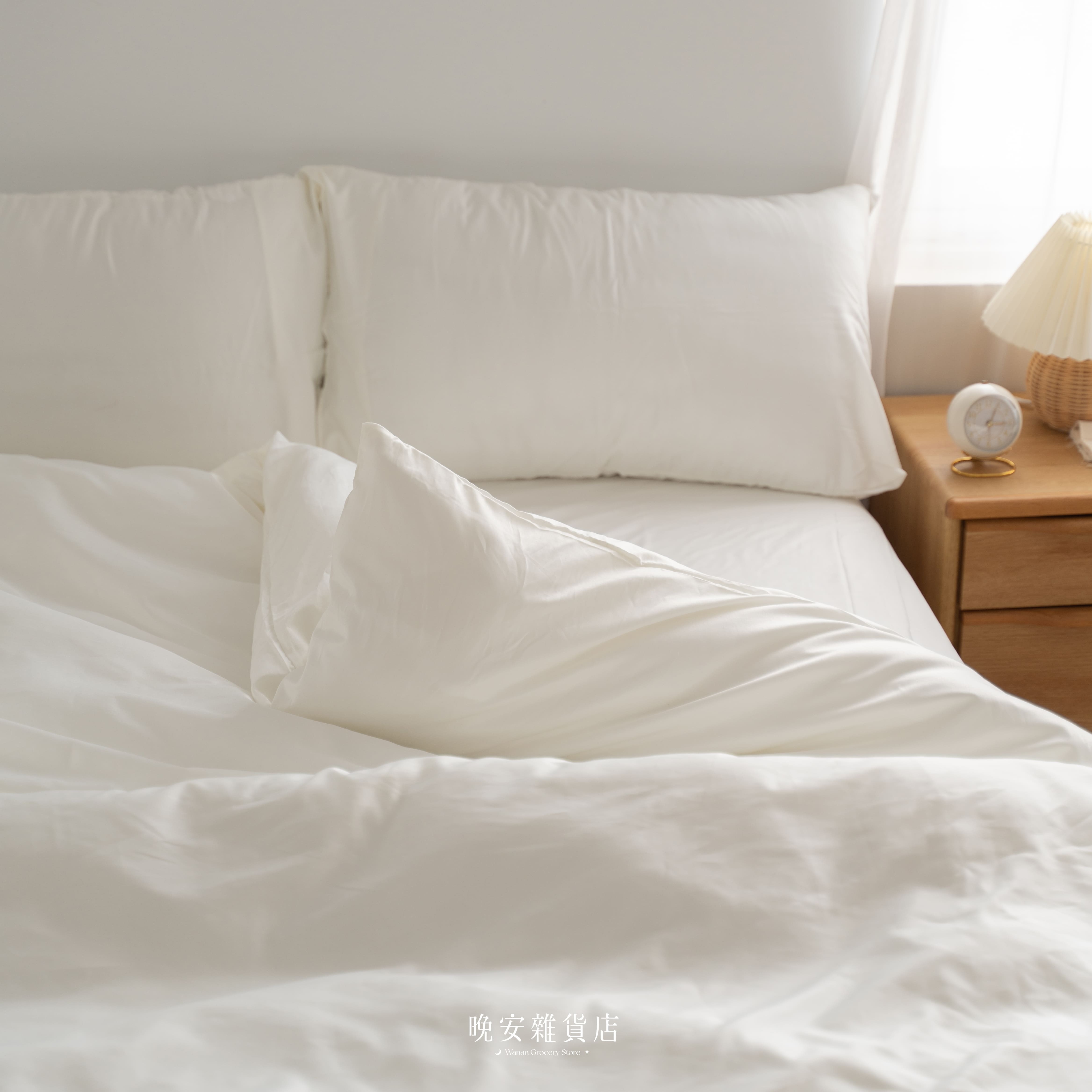 【50%TENCEL天絲™奶白】200織半天絲床包組