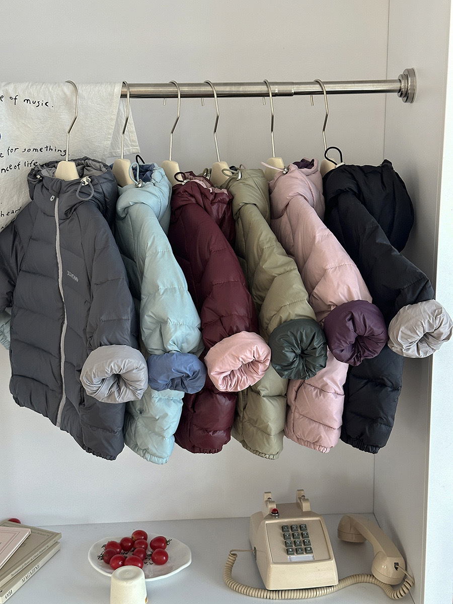 冬日必備保暖撞色連帽鴨絨外套