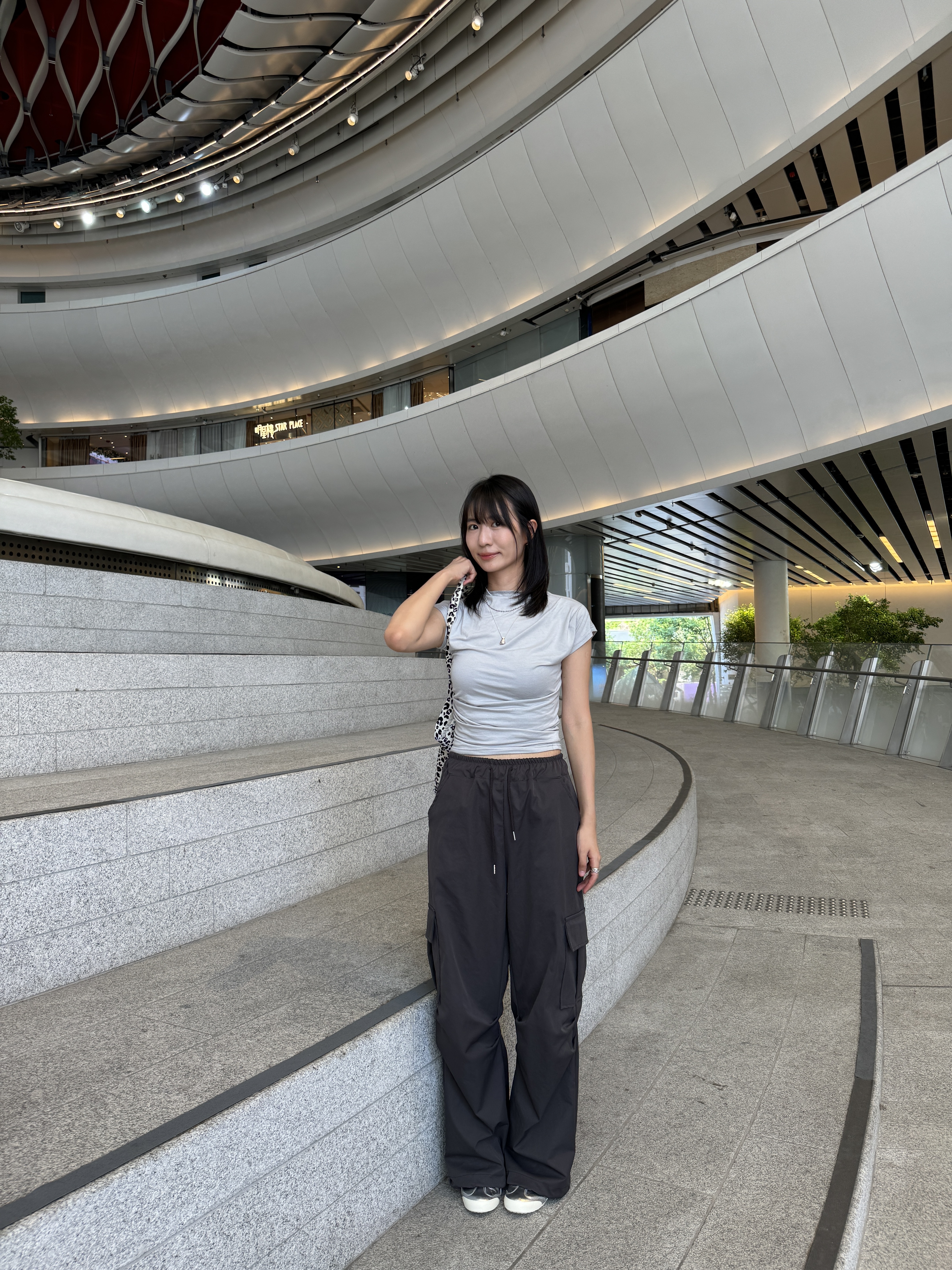 (訂購) 百搭半高領小飛袖上衣 T1010 (杏/淺灰)