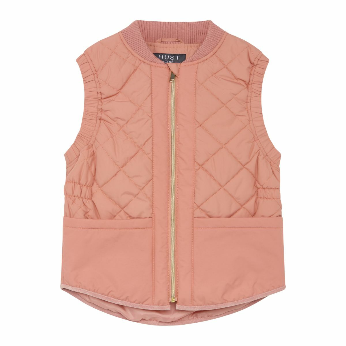 〖 Hust & Claire 〗粉紅衍縫格紋背心外套