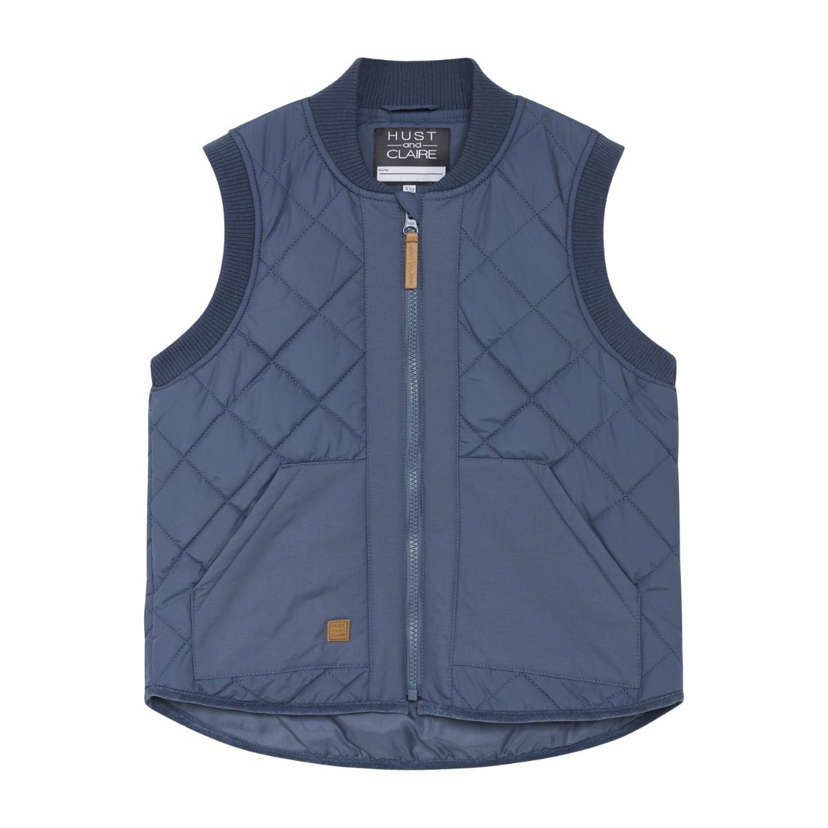 〖 Hust & Claire 〗深藍衍縫格紋背心外套