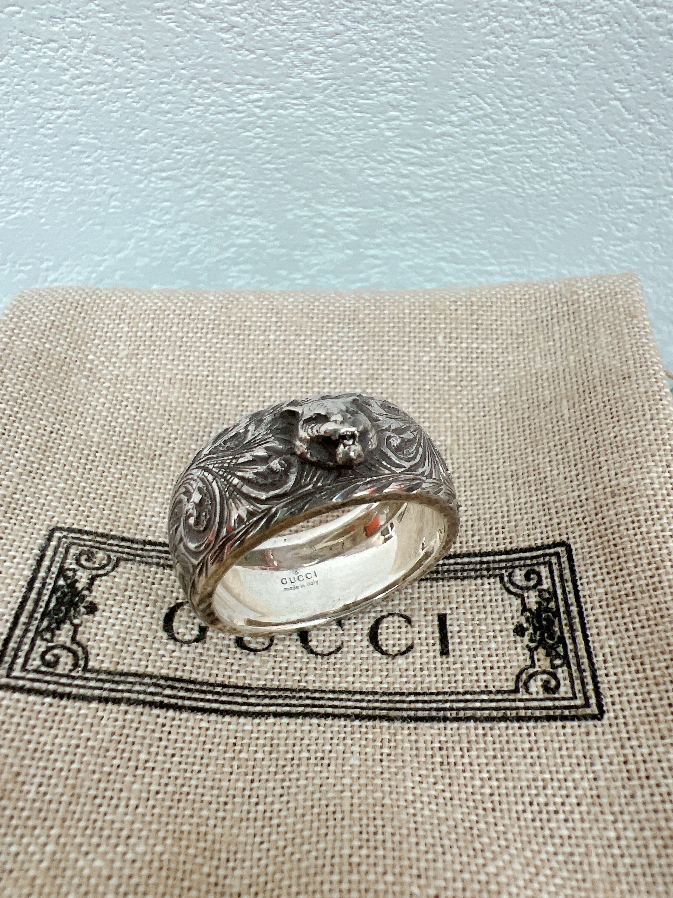 (size: 21) Gucci ring silver tiger head