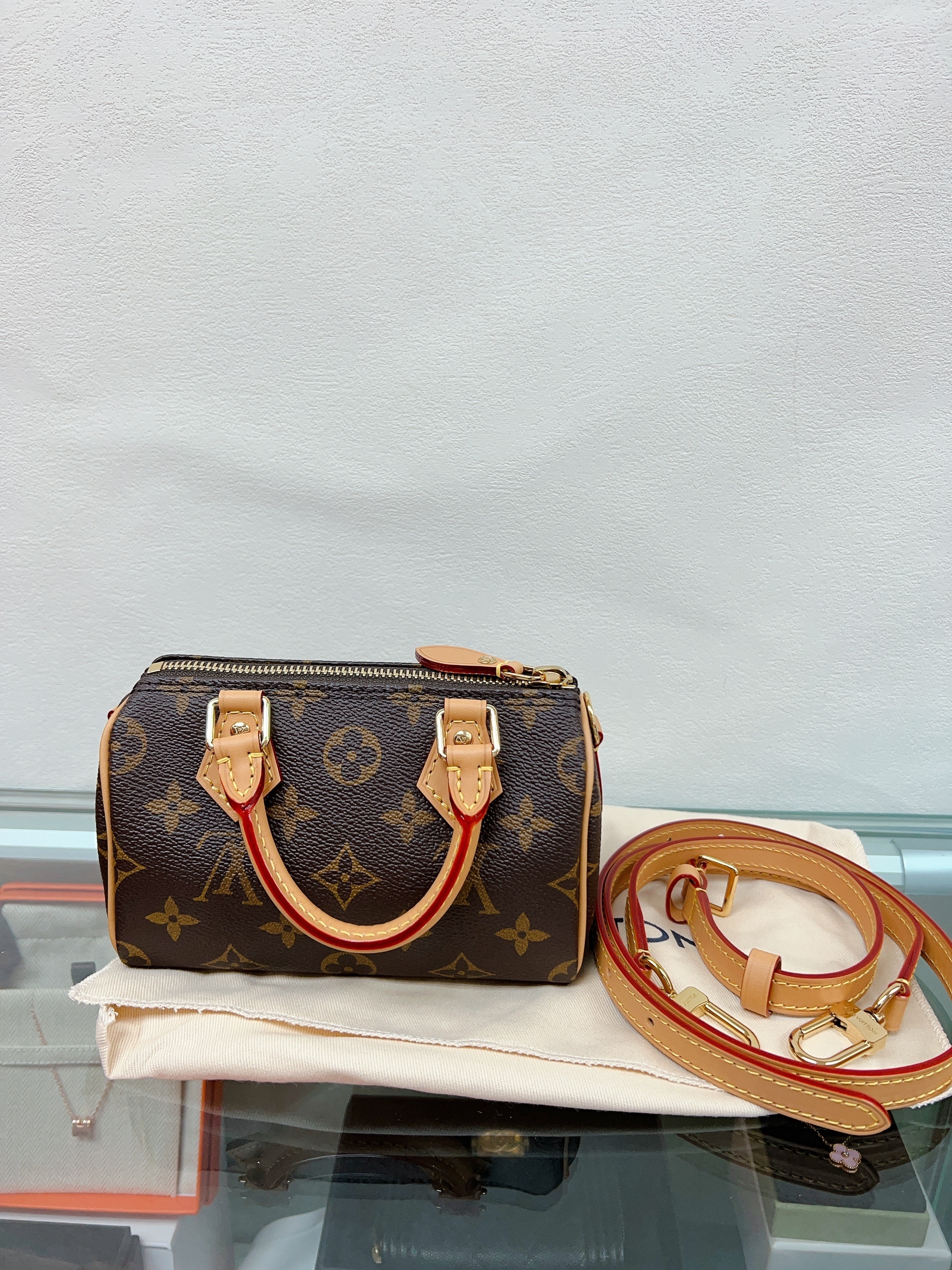 *Unused* Lv nano speedy (brown monogram)