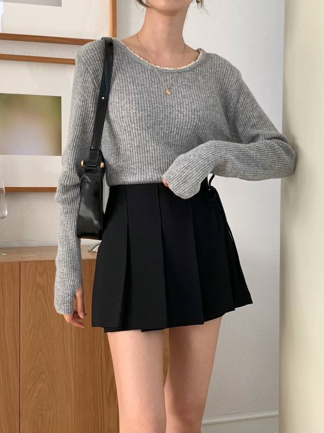 pleated short culottes