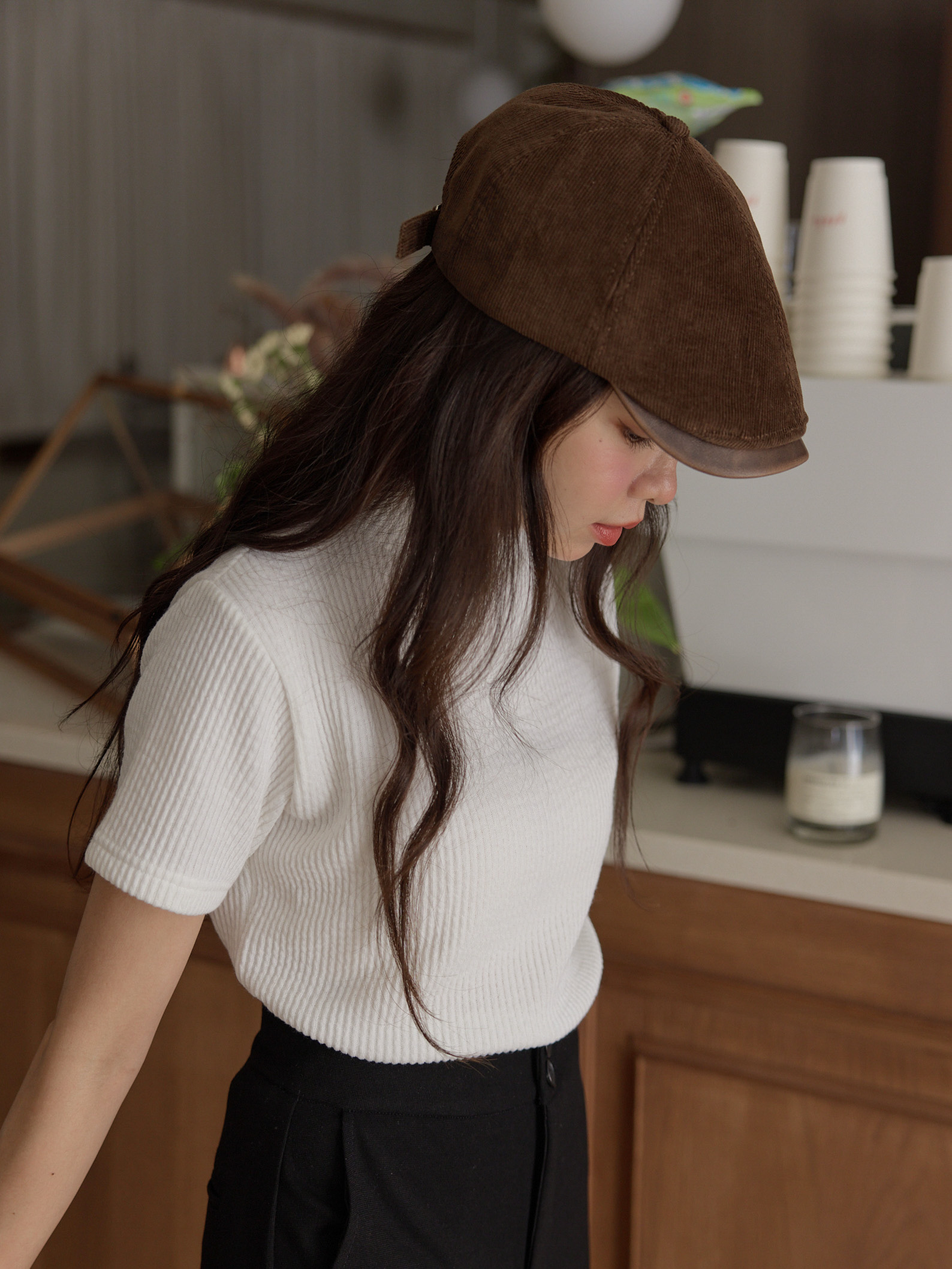 質感燈芯絨小偷帽