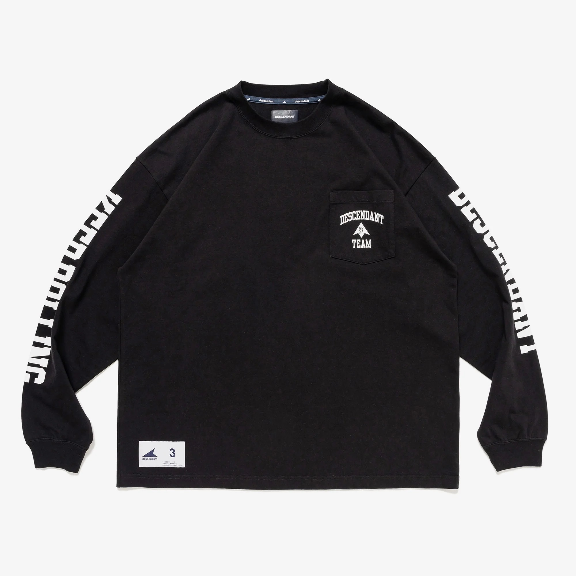 [現貨] DESCENDANT FW24 TEAM ORGANIC COTTON CROP LS | Black / Grey