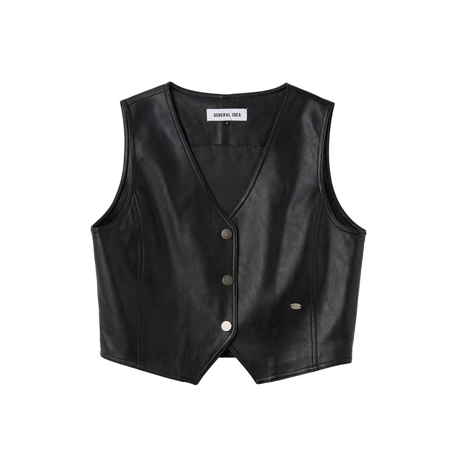 [GENERAL IDEA] ECO LEATHER OPEN VEST