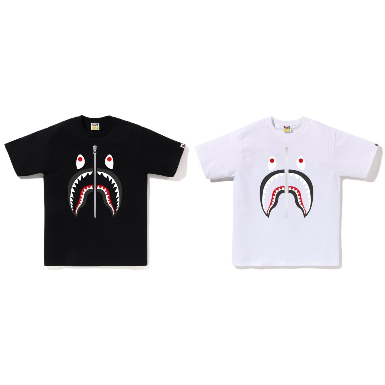 BAPE SHARK TEE 鯊魚 拉鍊 短袖 新款 1K80-110-003