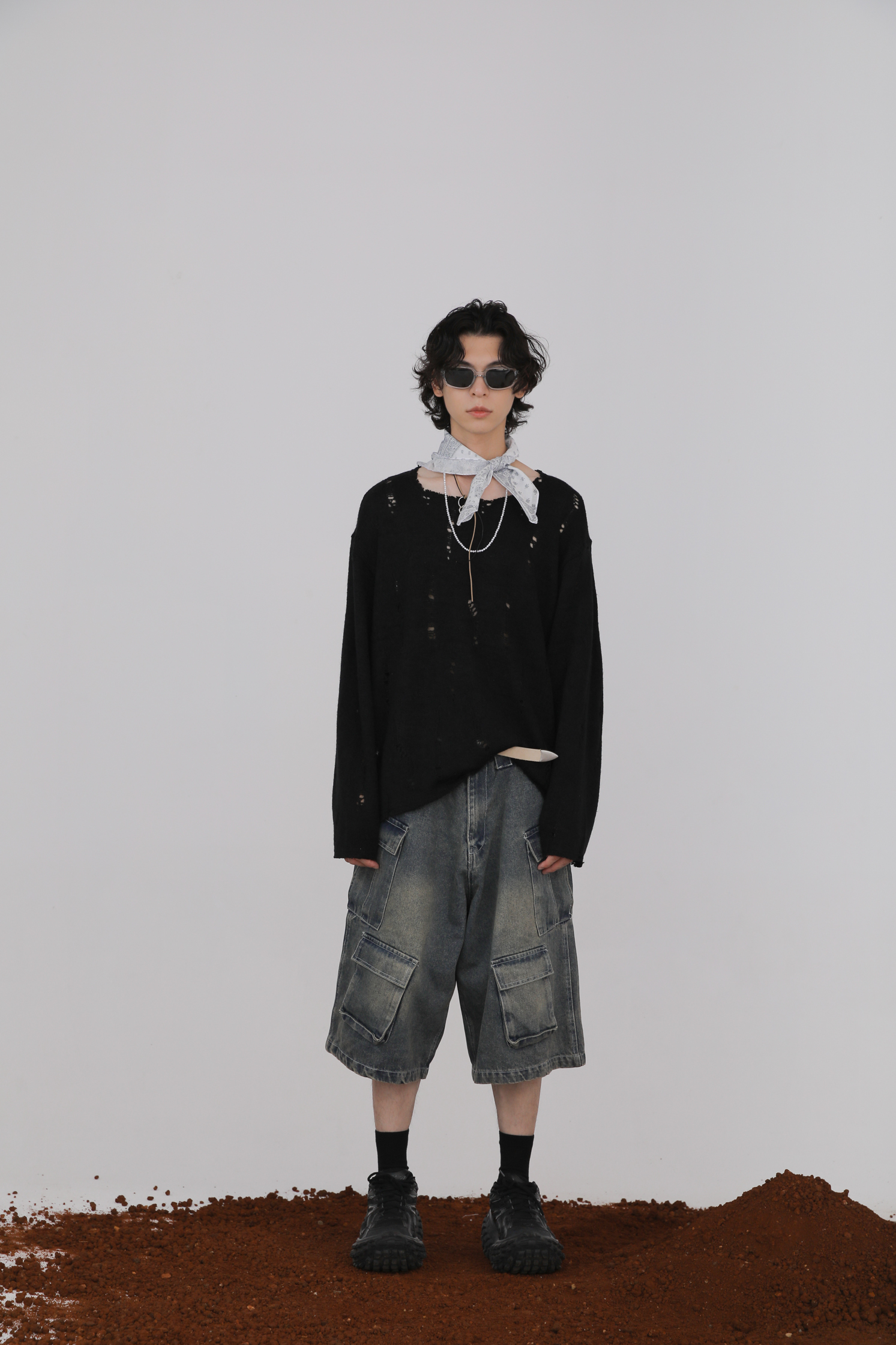 Utility Bermuda Denim Shorts #短褲